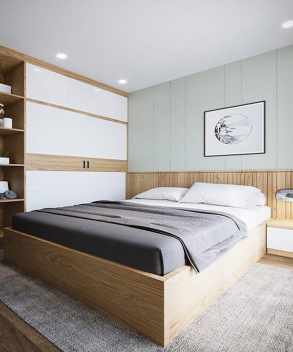 Giường ngủ gỗ đẹp phong cách nhẹ nhàng